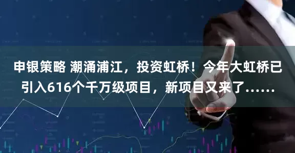申银策略 潮涌浦江，投资虹桥！今年大虹桥已引入616个千万级项目，新项目又来了……